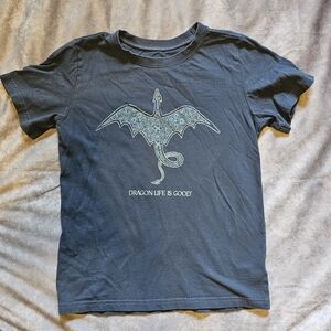 Life Is Good Kids T-Shirt - Navy with Dragon Design